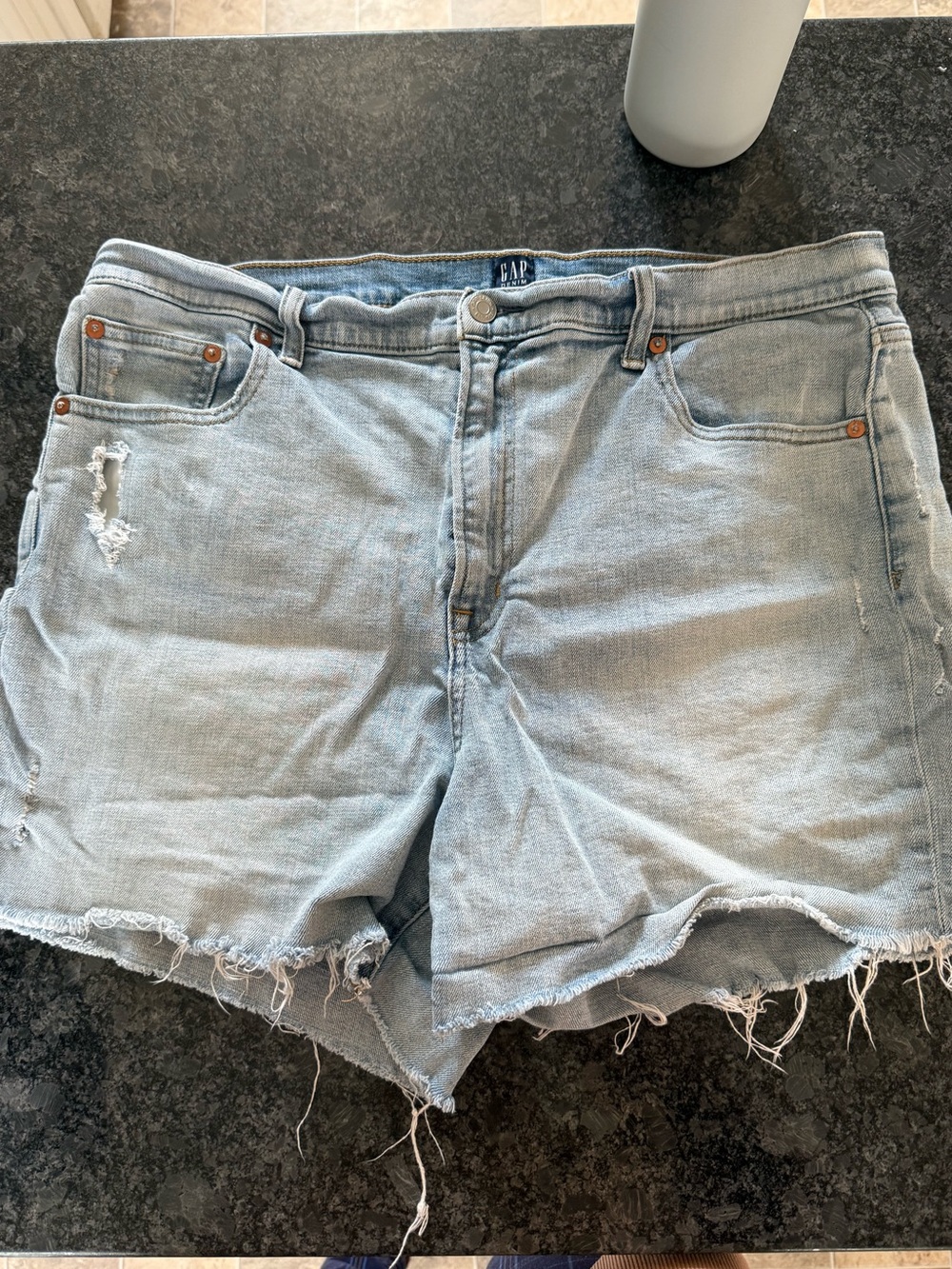GAP Light Blue Distressed Denim Cutoff Shorts